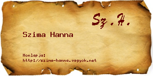 Szima Hanna névjegykártya